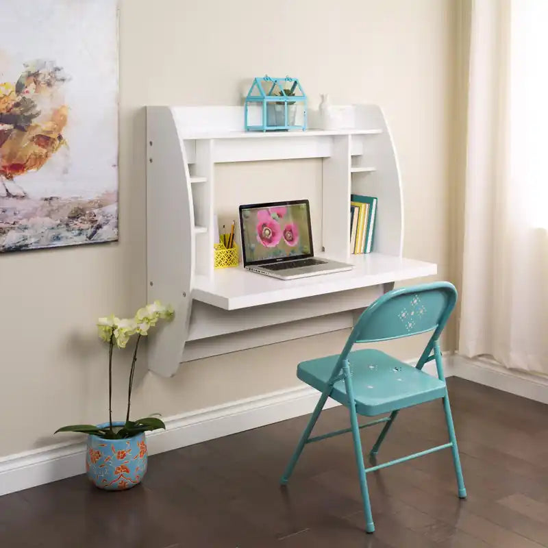 Bureau mural flottant avec rangement, 42,25"L x 19,75"P, garantie de 5 ans