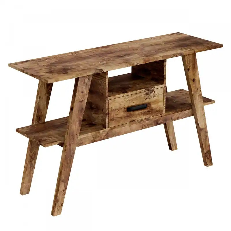47 Console Table With1 Drawer and 1 Shelf - Brown Reclaimed Wood