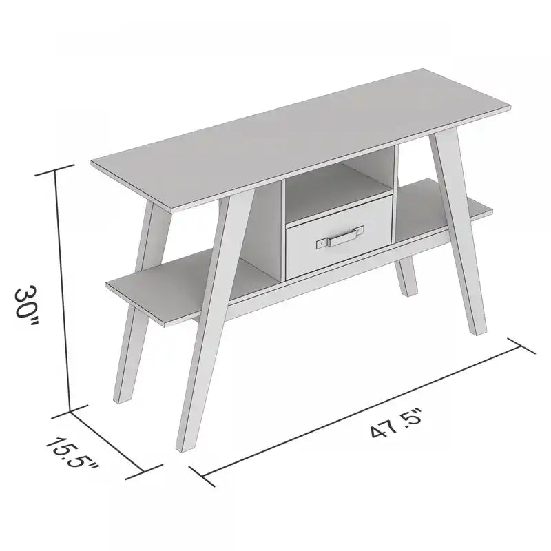 Console 47 po avec 1 tiroir et 1 tablette – Bois récupéré brun