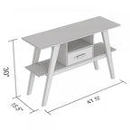 Console 47 po avec 1 tiroir et 1 tablette – Bois récupéré brun