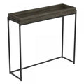 40 Modern Console Table With Sunkey Tray - Dark Grey With Black Metal