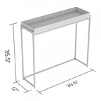 Console moderne de 102 cm avec plateau creux – Gris foncé et métal noir, garantie de 3 ans