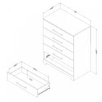 Commode 5 tiroirs Primo - Chêne rustique