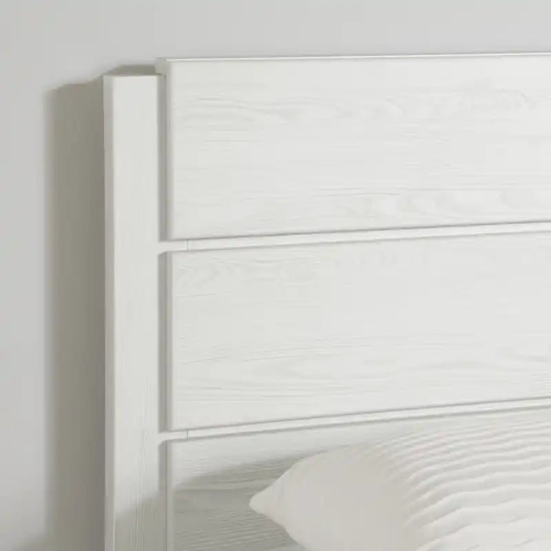 Lit Arlen Mates avec 3 tiroirs et tête de lit – Pin blanc