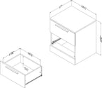 Table de chevet Step One Essential avec 2 tiroirs et poignées fines – Chêne Hiver, Style Minimaliste Contemporain