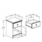 Table de chevet 1 tiroir avec étagère ouverte pour enfant – Stratifié bleu myrtille, panneaux de particules, garantie de 5 ans