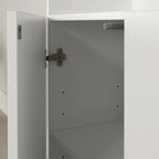 Bibliothèque 4 portes avec rangement ouvert Liora - Blanc pur
