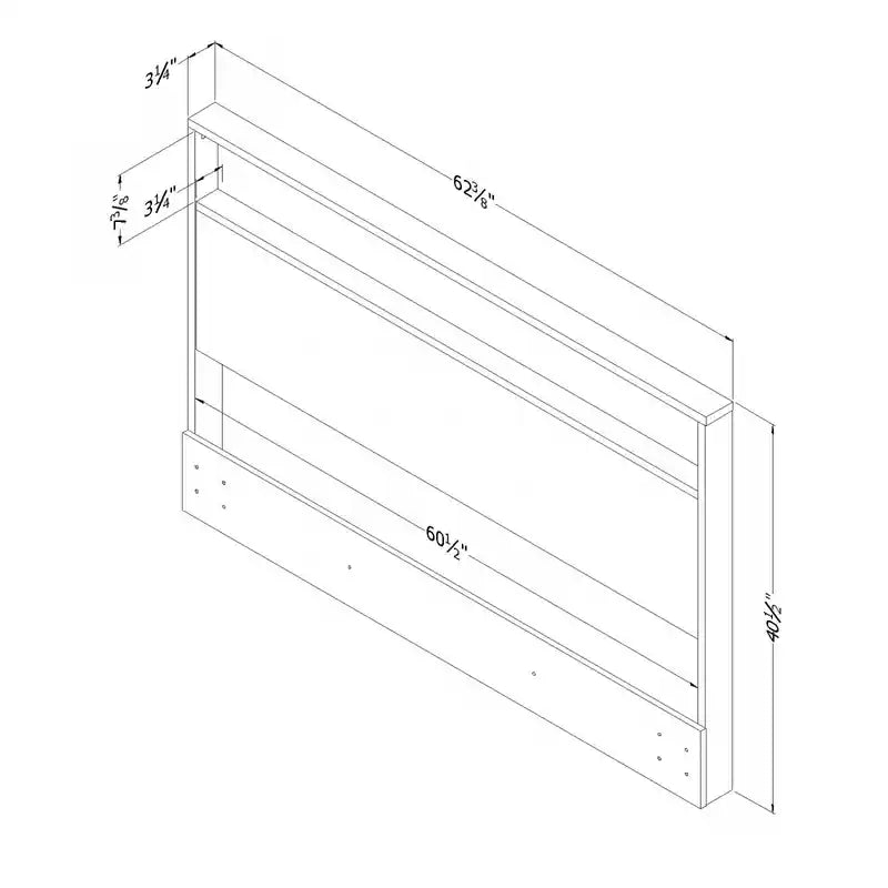 Tête de lit Holland Grand Lit/Très Grand Lit avec étagère de rangement – Chêne noir