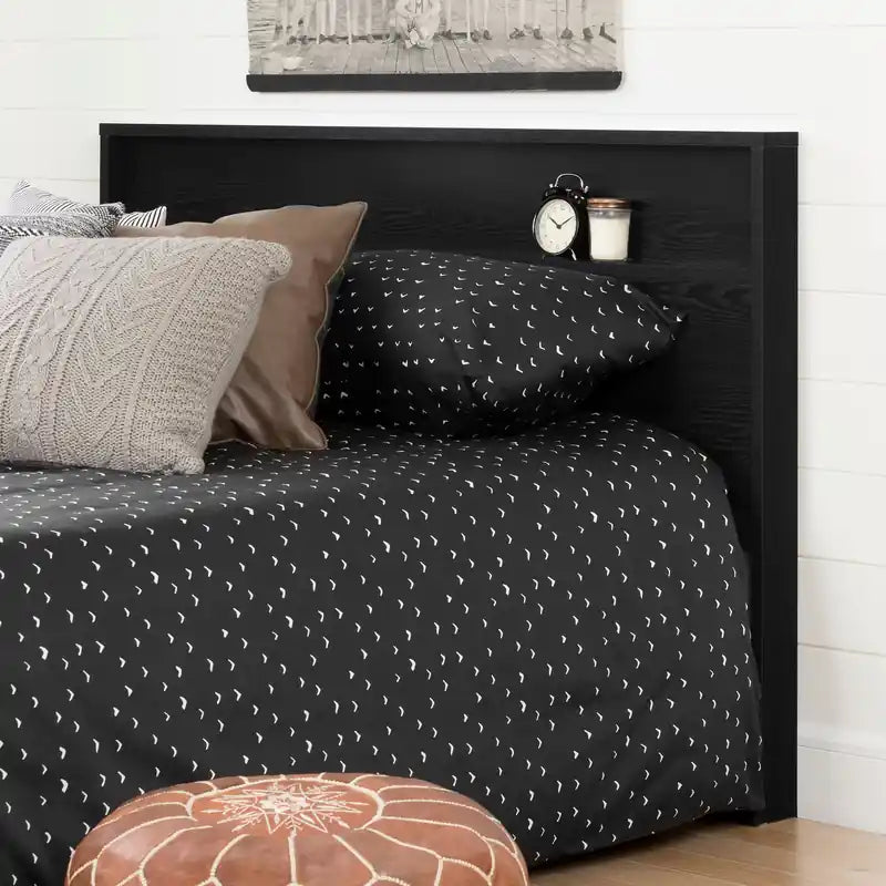 Tête de lit Holland Grand Lit/Très Grand Lit avec étagère de rangement – Chêne noir