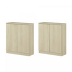 Arum Set Of 2 Sideboards With 2 Doors Bleached Oak - South Shore Buffet