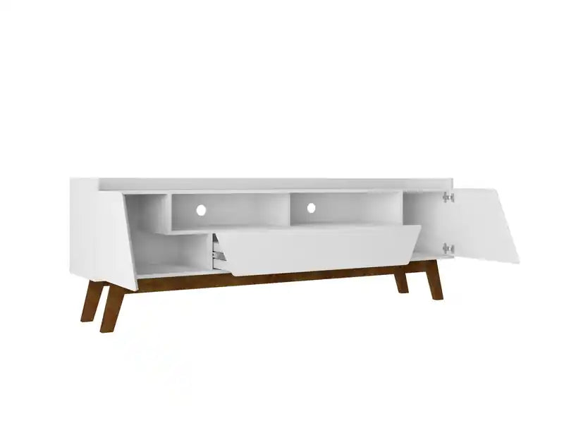 Meuble TV Manhattan Comfort Marcus Mid-Century Modern 180 cm avec pieds en bois massif