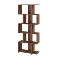 Manhattan Comfort Charming Petrolina Z Bookcase with 5 Shelves - Nut Brown