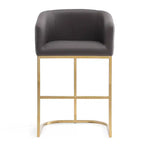 Tabouret de bar Louvre 40 en acier inoxydable Manhattan Comfort - Gris et noir
