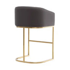 Tabouret de bar Louvre 40 en acier inoxydable Manhattan Comfort - Gris et noir