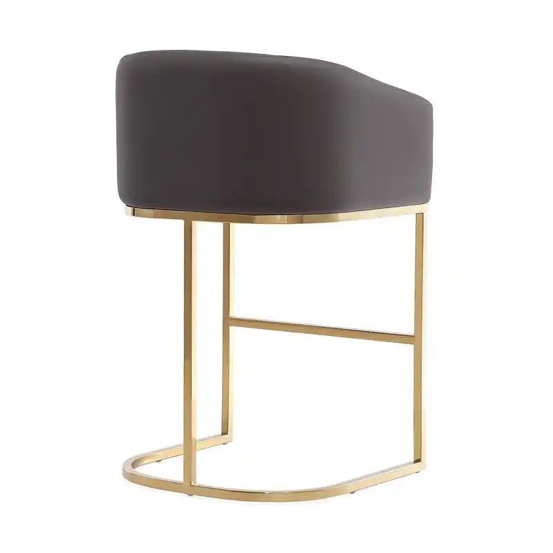 Tabouret de bar Louvre 40 en acier inoxydable Manhattan Comfort - Gris et noir