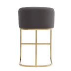 Tabouret de bar Louvre 40 en acier inoxydable Manhattan Comfort - Gris et noir