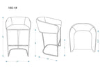 Tabouret de bar Louvre 40 en acier inoxydable Manhattan Comfort - Gris et noir