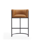 Tabouret de bar en métal Cosmopolitan 37.8 Manhattan Comfort - Camel et Noir