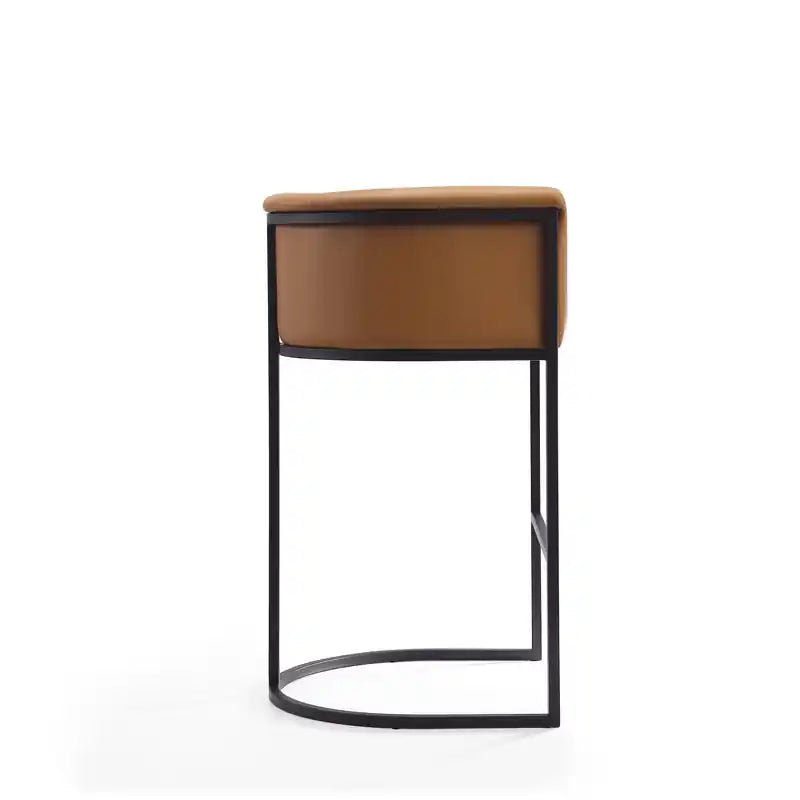 Tabouret de bar en métal Cosmopolitan 37.8 Manhattan Comfort - Camel et Noir