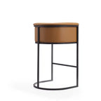 Tabouret de bar en métal Cosmopolitan 37.8 Manhattan Comfort - Camel et Noir