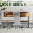 Tabouret de bar en métal Cosmopolitan 37.8 Manhattan Comfort - Camel et Noir