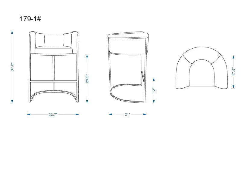 Tabouret de bar en métal Cosmopolitan 37.8 Manhattan Comfort - Camel et Noir