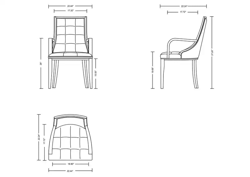 Manhattan Comfort Lot de 2 chaises de salle à manger Fifth Avenue en similicuir - couleur selle et noyer