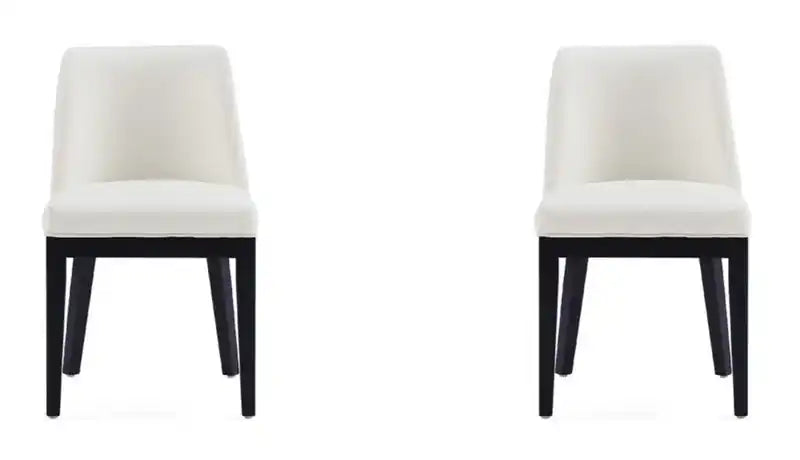 Manhattan Comfort Set of 2 Gansevoort Modern Faux Leather Dining Chairs