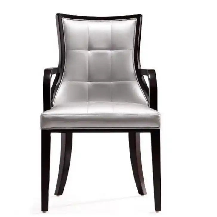 Manhattan Comfort Lot de 2 chaises de salle à manger Fifth Avenue en similicuir - couleur selle et noyer