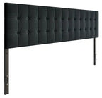 Tête de lit rembourrée Ellis en tissu anthracite, capitonnée