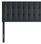 Tête de lit rembourrée Ellis en tissu anthracite, capitonnée