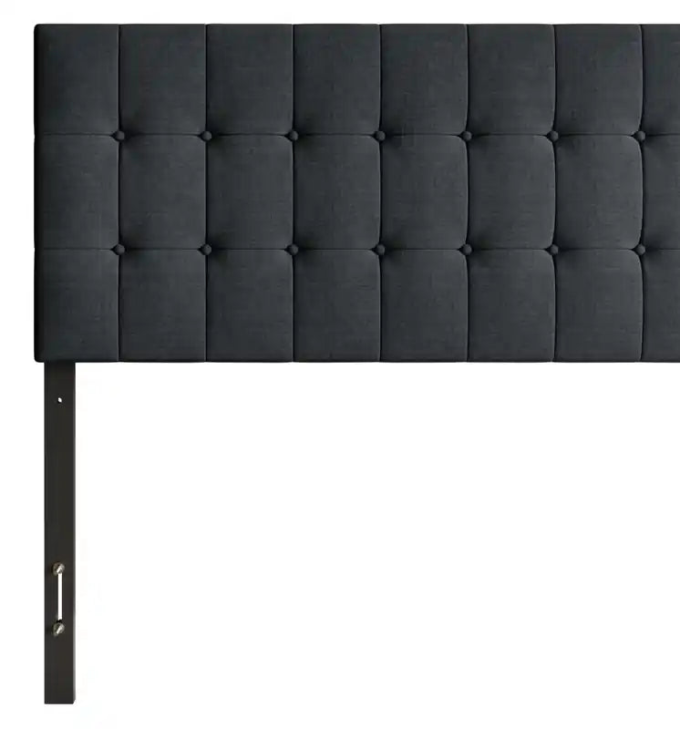Tête de lit rembourrée Ellis en tissu anthracite, capitonnée