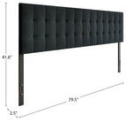 Tête de lit rembourrée Ellis en tissu anthracite, capitonnée