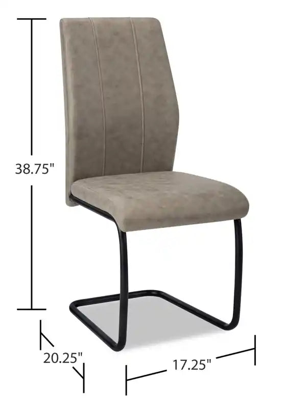 Chaise de salle à manger moderne avec revêtement en cuir végétalien – Style contemporain, cadre robuste