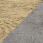 Table basse moderne de 110 cm avec plateau aspect pierre grise et étagère inférieure ouverte – Pieds en bois clair