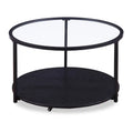 Kendal 31.5 Modern Round Glass Top Coffee Table with Casters