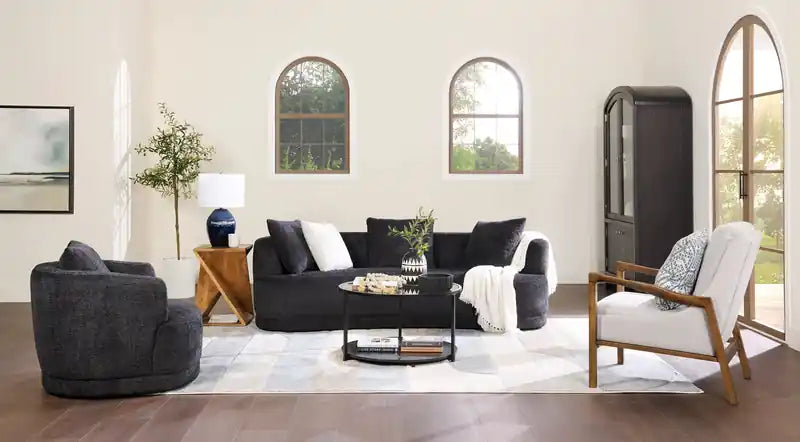 Table basse moderne ronde Kendal de 31,5 po avec plateau en verre et roulettes