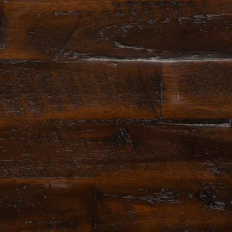 Table basse rustique Konagrove 48 avec rangement et roulettes - Bois marron foncé