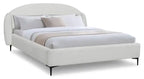 Luna Upholstered Wingback Bed in White Fabric