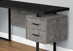 Marnie Bureau d'angle réversible 71 po avec 3 tiroirs – Effet béton noir
