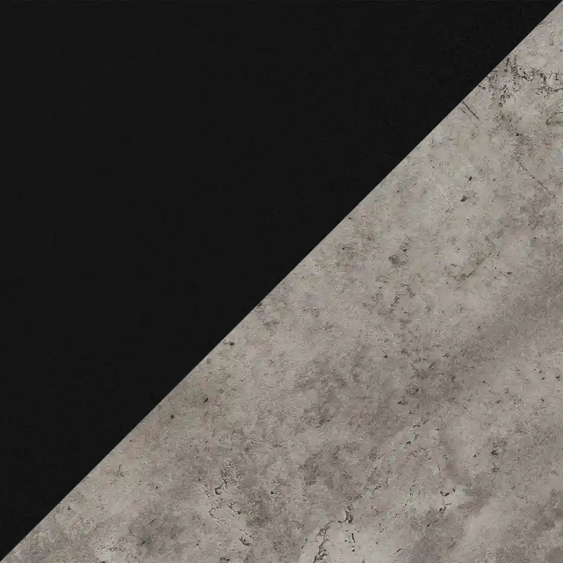 Marnie Bureau d'angle réversible 71 po avec 3 tiroirs – Effet béton noir