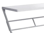 Bureau compact contemporain 122 cm avec piètement en métal en Z – Grain de bois foncé aspect taupe