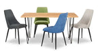 Table de salle à manger 152 cm en bois d'acacia massif (Live Edge) avec pieds métalliques angulaires – 6 places, style contemporain