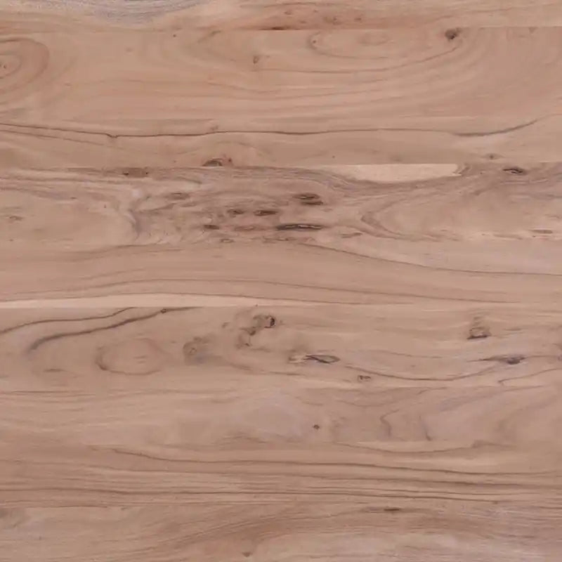 Table de salle à manger 152 cm en bois d'acacia massif (Live Edge) avec pieds métalliques angulaires – 6 places, style contemporain