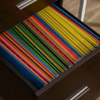 Meuble de classement mobile à 2 tiroirs pour dossiers A4/Lettre avec 5 roulettes – Panneau de particules marron