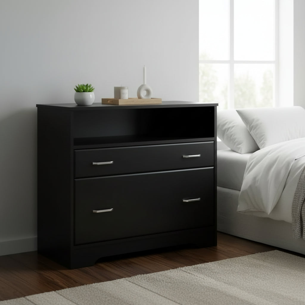 Vinsetto 2 Drawers File Cabinet With Hanging Rail