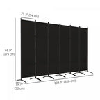 Outsunny Paravent 6 Panneaux Pliant, Brise-Vue UV30+