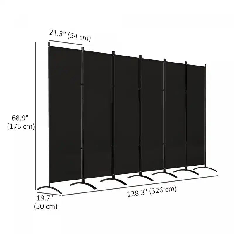 Outsunny Paravent 6 Panneaux Pliant, Brise-Vue UV30+
