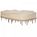 Outsunny Oval Patio Table And Chair Set Cover, Beige/coffee Sofa Set