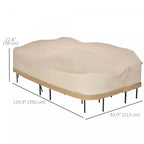 Housse de protection pour salon de jardin ovale Outsunny, beige/café